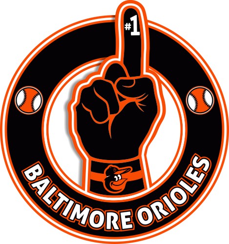 Number One Hand Baltimore Orioles logo iron on paper